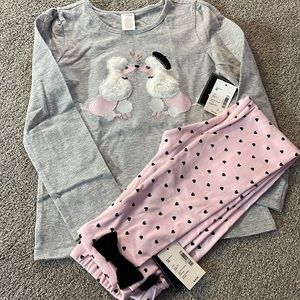 NWT Gymboree Gray Poodle Shirt with Pink Pants Girls Size: 10